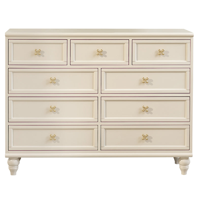 Ornate Traditional Lingerie Chest Rubber Wood Storage Chest with Drawers for Bedroom