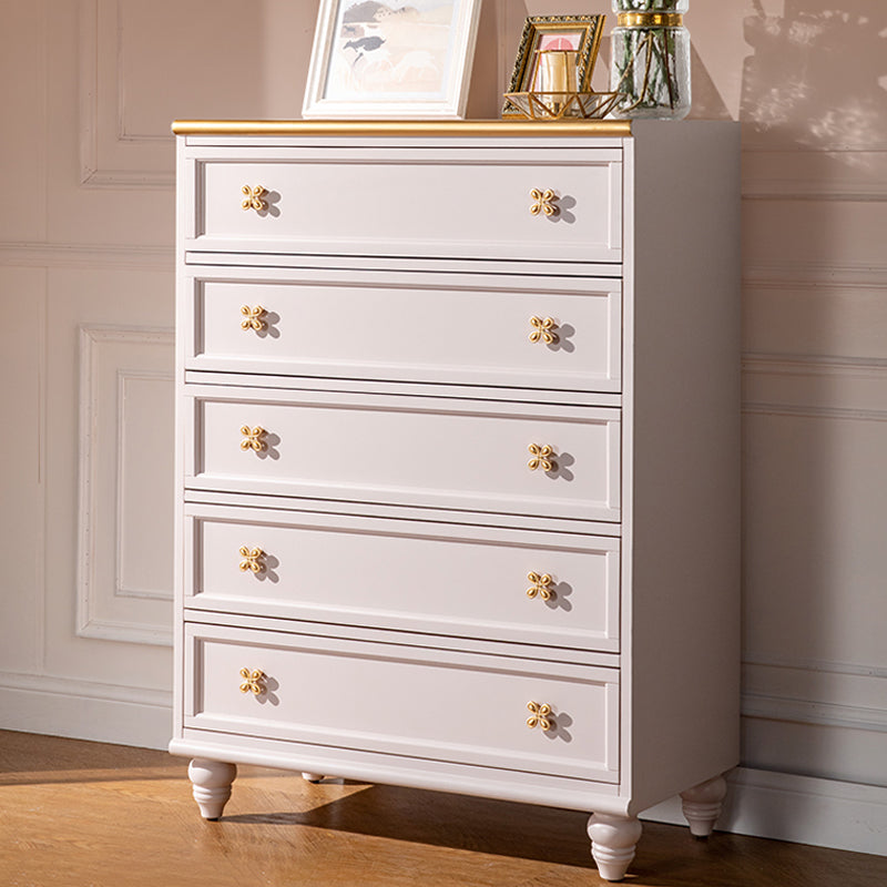 Ornate Traditional Lingerie Chest Rubber Wood Storage Chest with Drawers for Bedroom