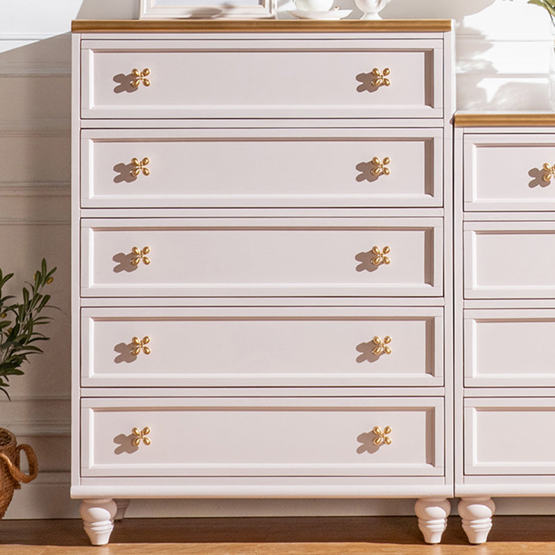 Ornate Traditional Lingerie Chest Rubber Wood Storage Chest with Drawers for Bedroom