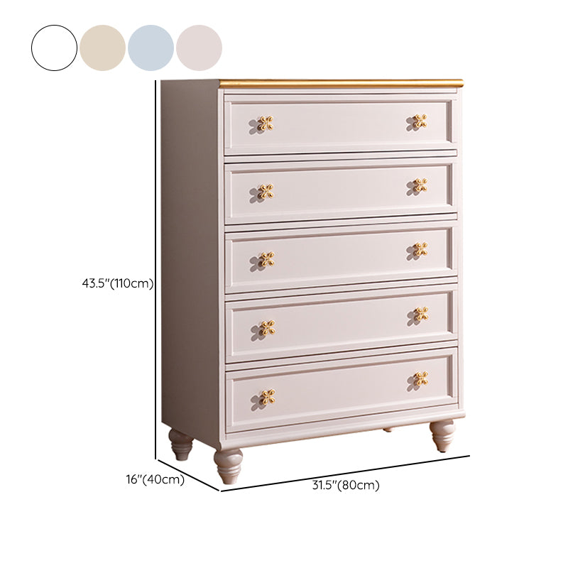 Ornate Traditional Lingerie Chest Rubber Wood Storage Chest with Drawers for Bedroom