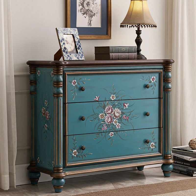 Ornate Traditional Dresser Wood Storage Chest with Drawers for Bedroom