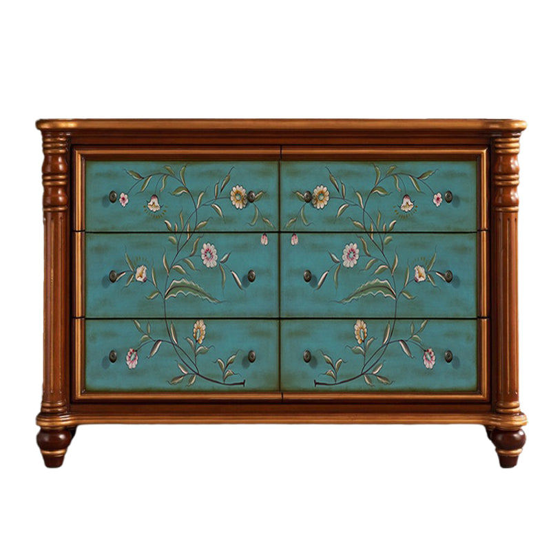 Ornate Traditional Dresser Wood Storage Chest with Drawers for Bedroom