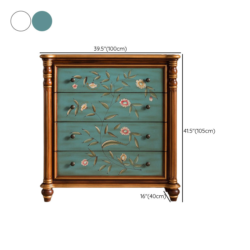 Ornate Traditional Dresser Wood Storage Chest with Drawers for Bedroom