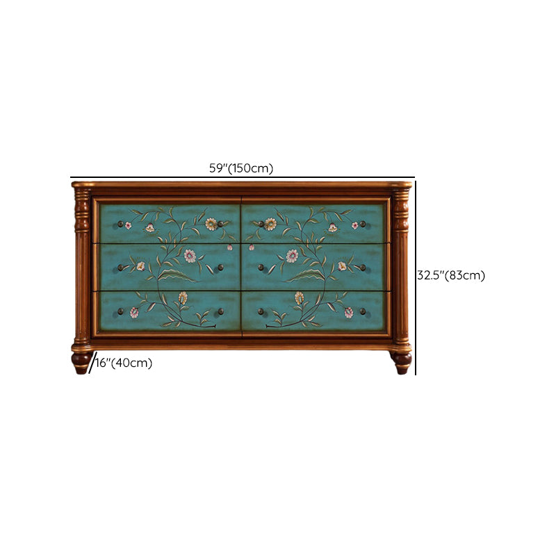 Ornate Traditional Dresser Wood Storage Chest with Drawers for Bedroom