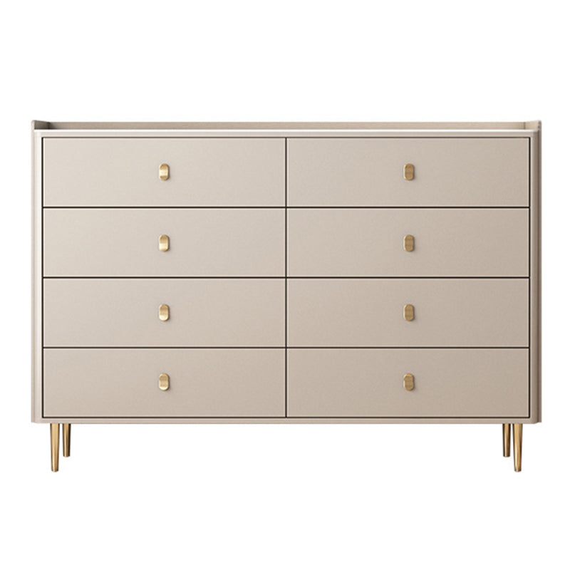 Glam Horizontal Double Dresser Stone Storage Chest with Drawers for Bedroom