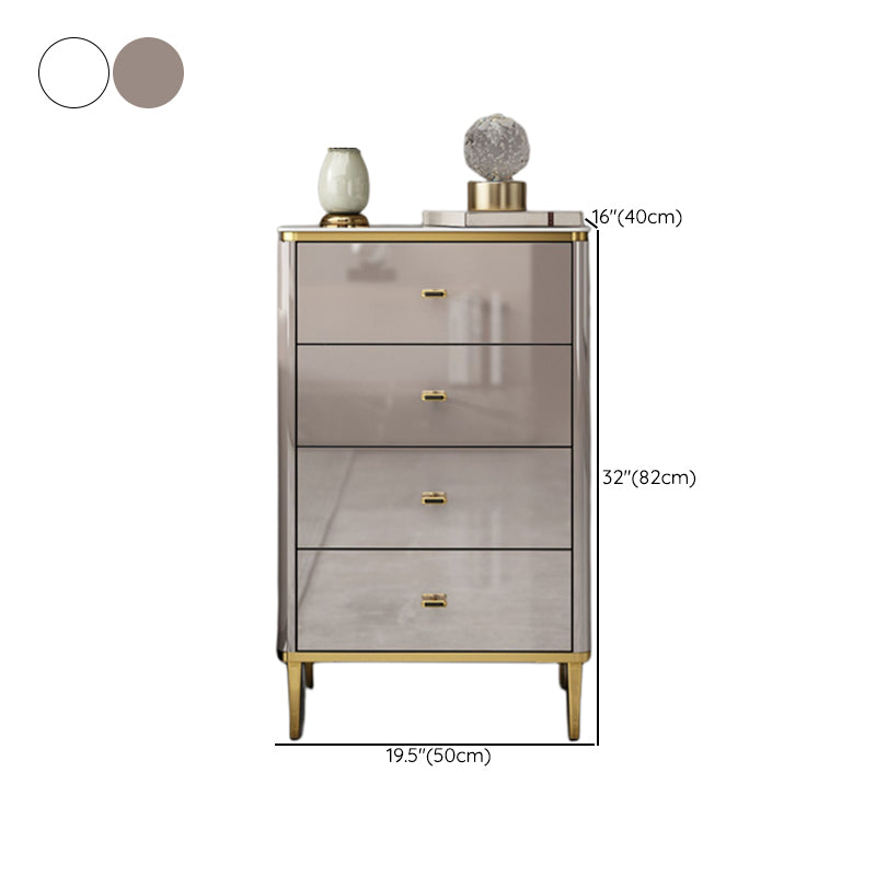 Glam Vertical Lingerie Chest Stone Storage Chest with Drawers for Bedroom