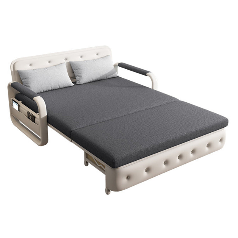 33.46"H Square Arm Sleeper Scandinavian Styled Sofa Bed with Pillows