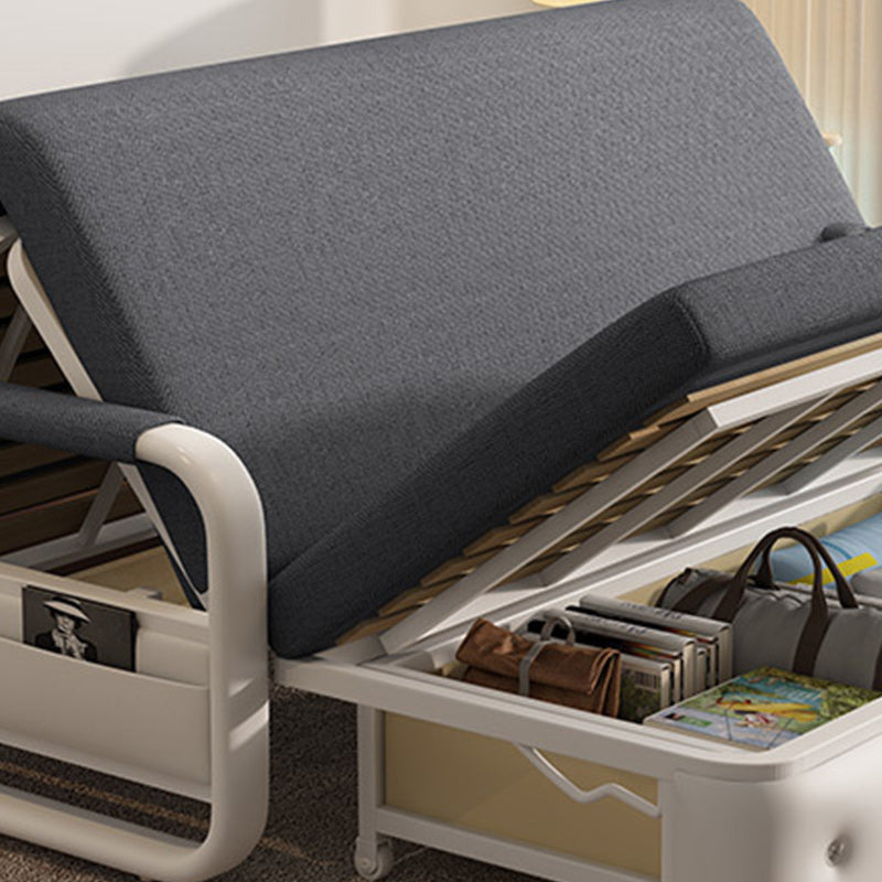 33.46"H Square Arm Sleeper Scandinavian Styled Sofa Bed with Pillows