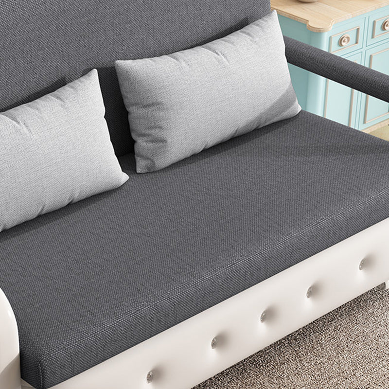 33.46"H Square Arm Sleeper Scandinavian Styled Sofa Bed with Pillows