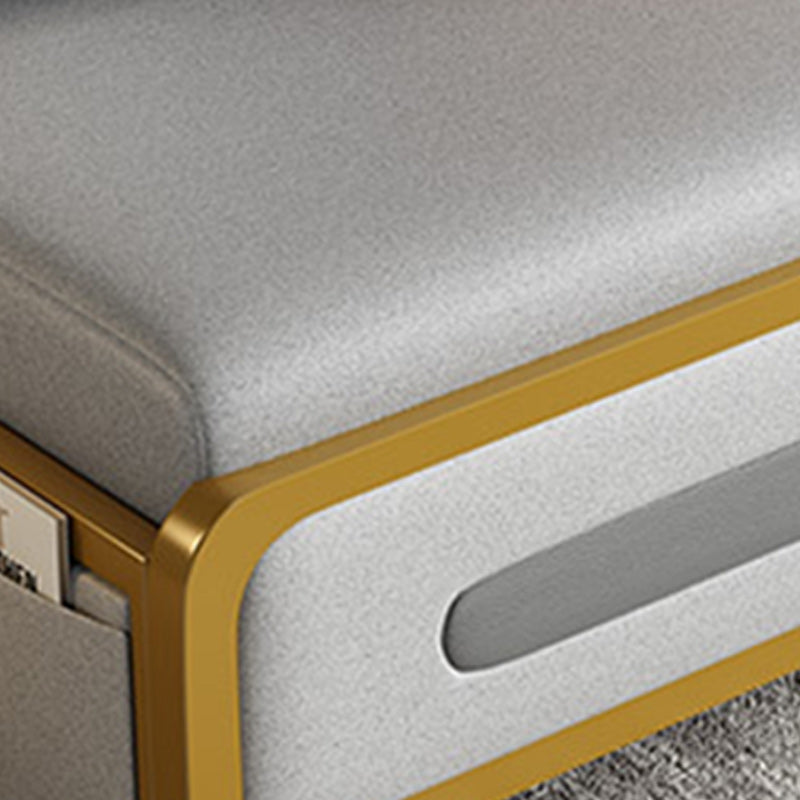 Faux Leather Armless Sofa Bed Glam Styled Gray Upholstered Sleeper