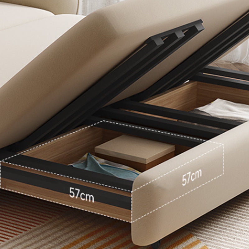 Square Arm Sleeper Scandinavian Styled Sleeper Faux Leather Sofa Bed