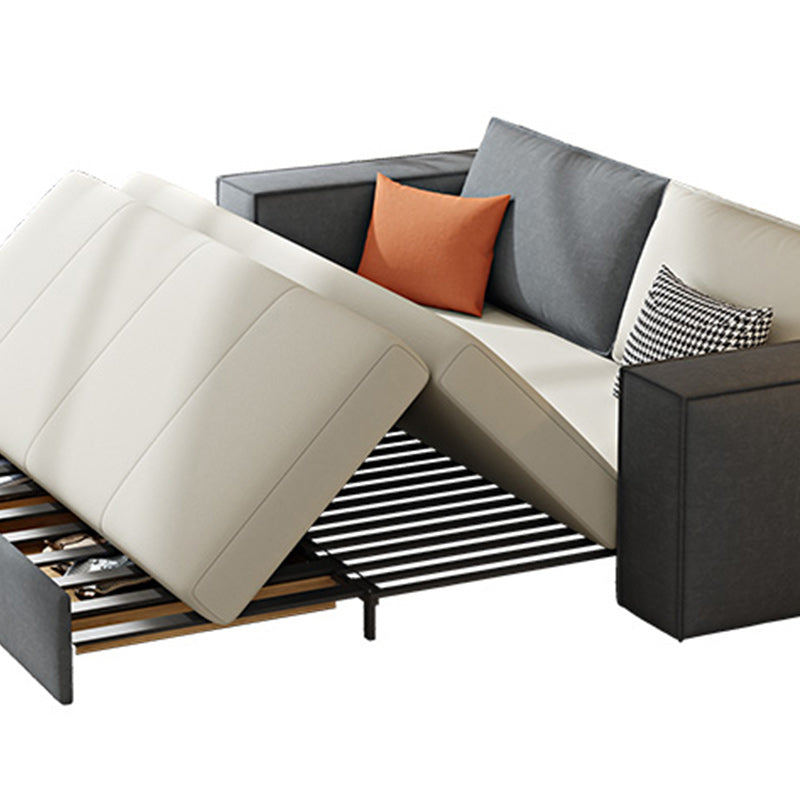 33.46"H Faux Leather Sleeper Sofa Upholstered Square Arm Sofa Bed