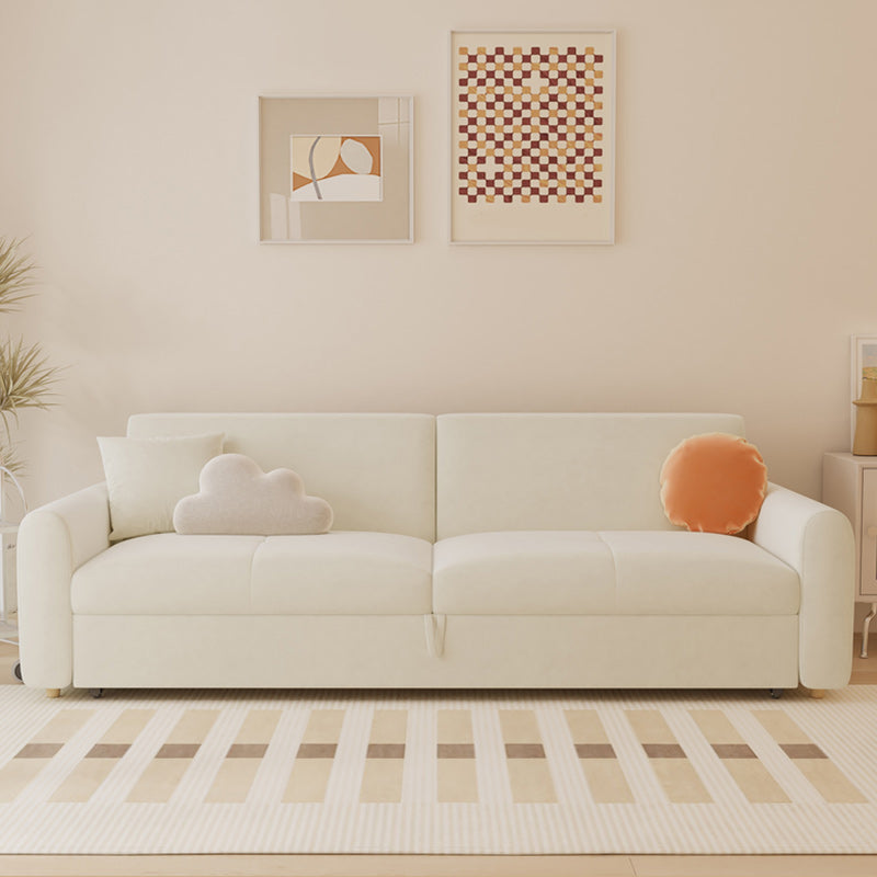 32.28" Square Arm Sleeper Scandinavian Styled Sleeper Sofa Bed in White