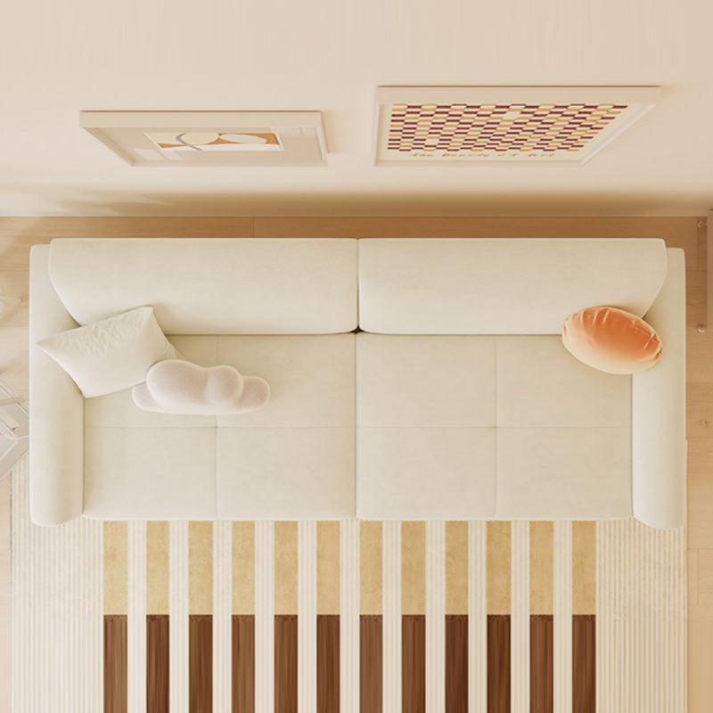 32.28" Square Arm Sleeper Scandinavian Styled Sleeper Sofa Bed in White