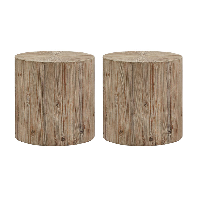 Tree Stump End Table Contemporary Wooden Side End Snack Table for Bedroom
