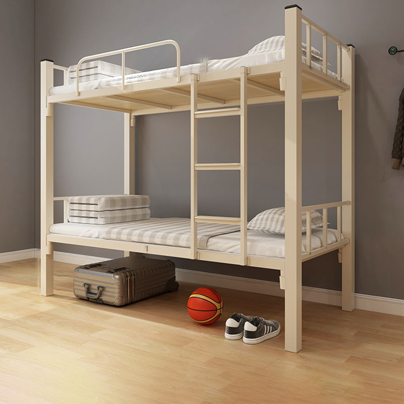 Contemporary Bunk Bed Iron Solid Color Bed With Headboard and Footboard