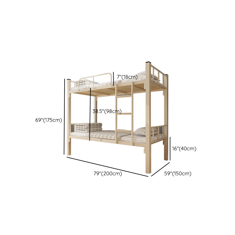 Contemporary Bunk Bed Iron Solid Color Bed With Headboard and Footboard