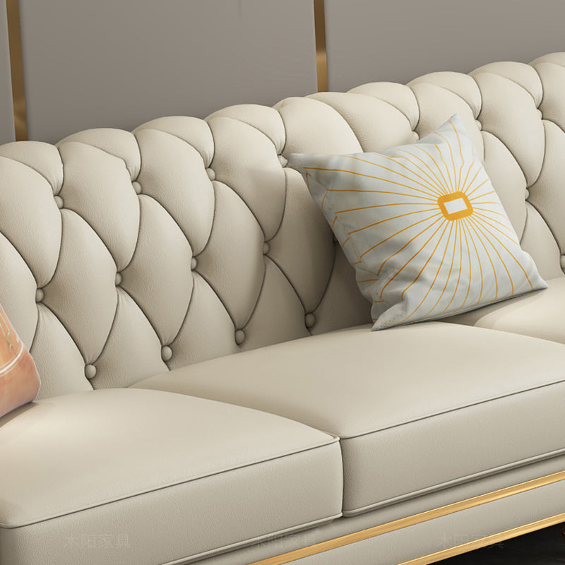 33"W Mid Century Modern Sofa Bed Rolled Arm Cushions Sofa with Pillows