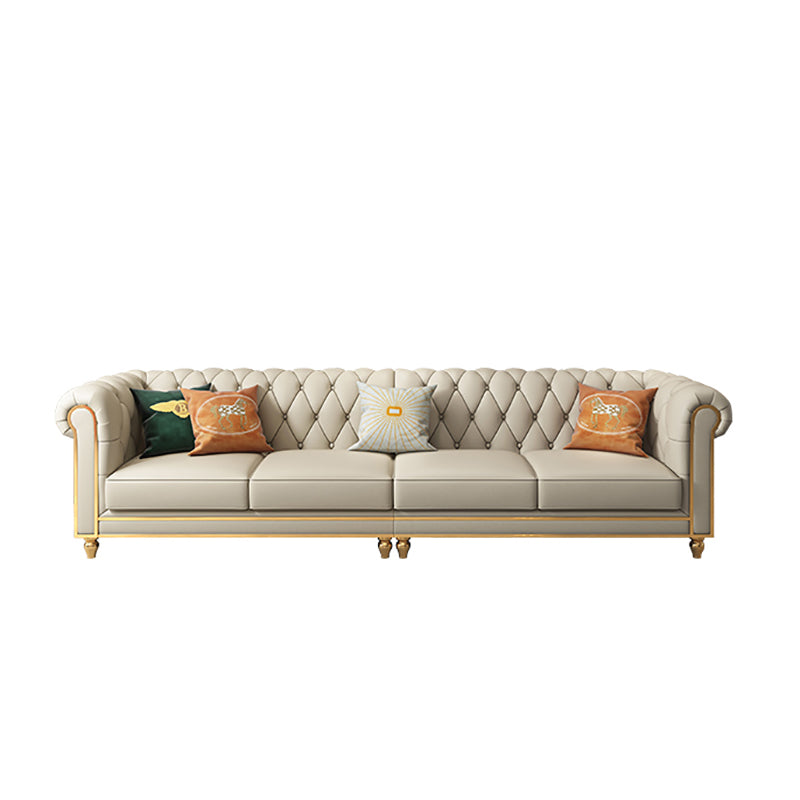 33"W Mid Century Modern Sofa Bed Rolled Arm Cushions Sofa with Pillows