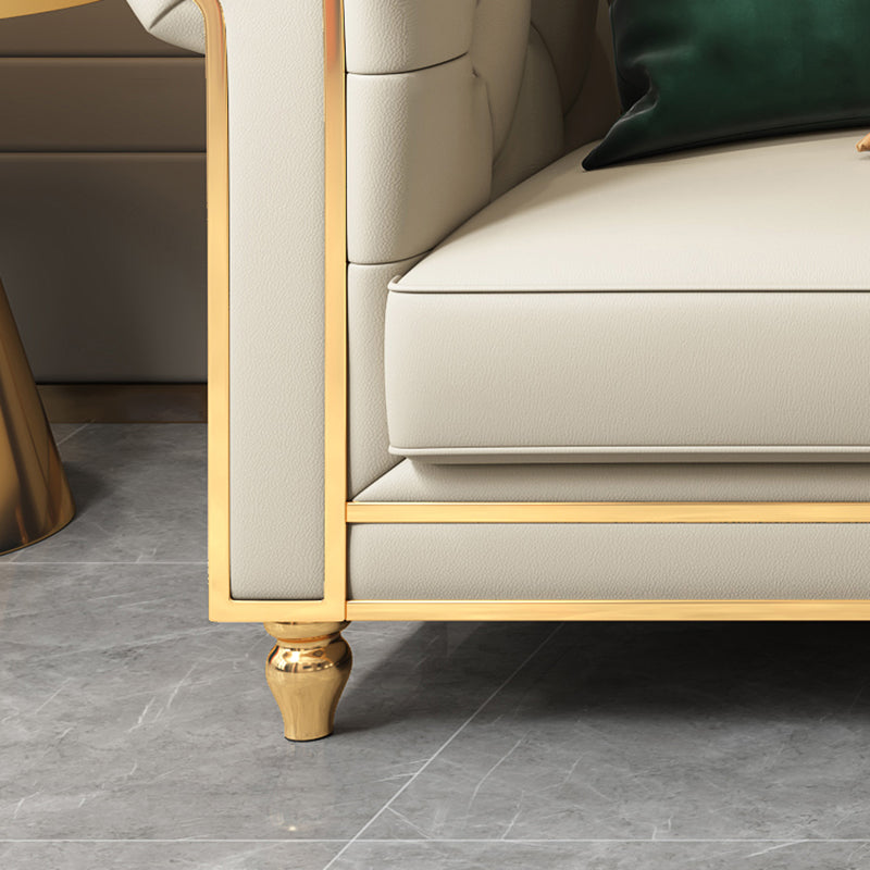 33"W Mid Century Modern Sofa Bed Rolled Arm Cushions Sofa with Pillows