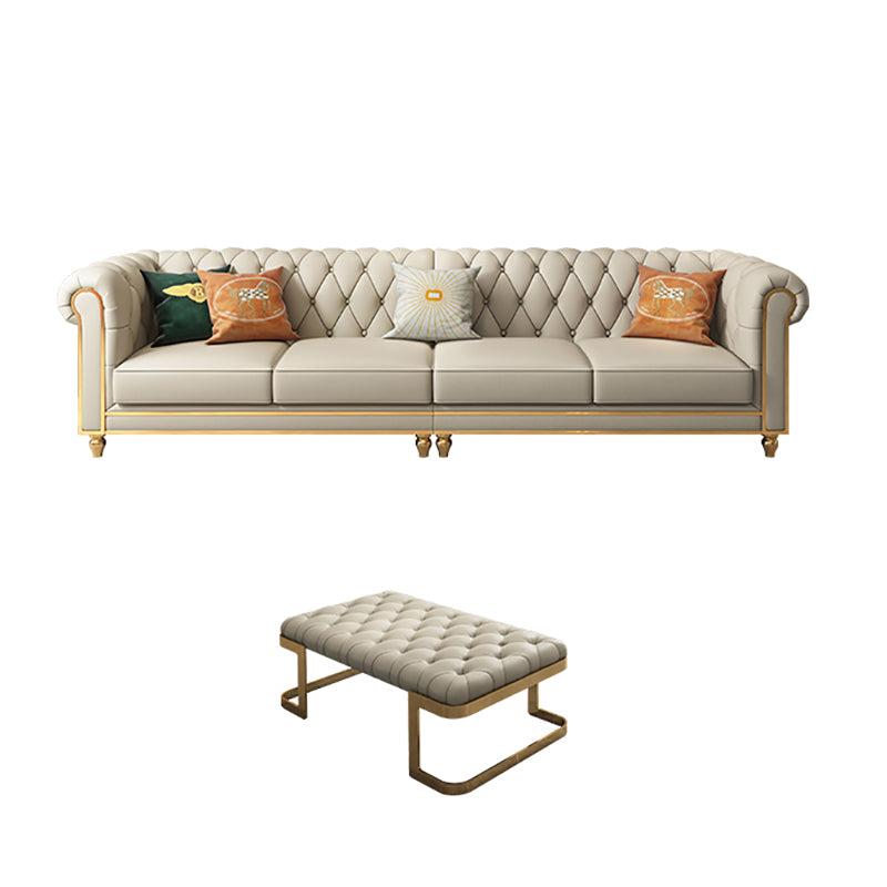 33"W Mid Century Modern Sofa Bed Rolled Arm Cushions Sofa with Pillows