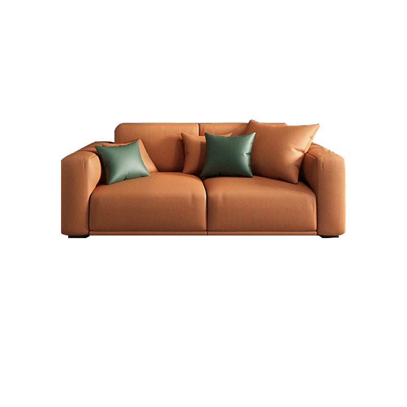 Modern Square Arm Standard Sofa Solid Wood Settee for Living Room