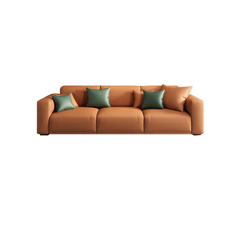 Modern Square Arm Standard Sofa Solid Wood Settee for Living Room