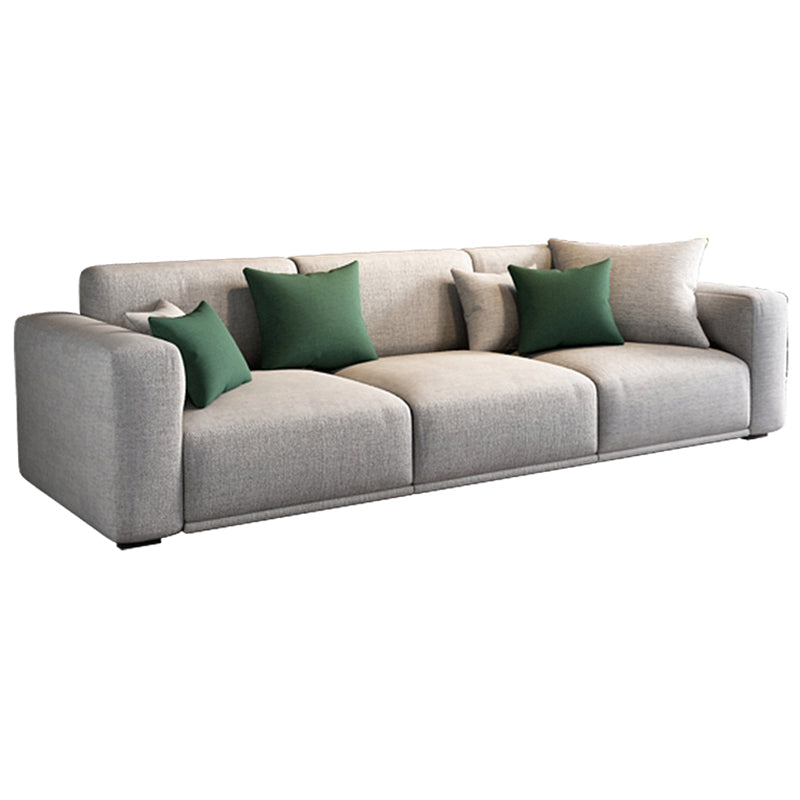 Modern Square Arm Standard Sofa Solid Wood Settee for Living Room