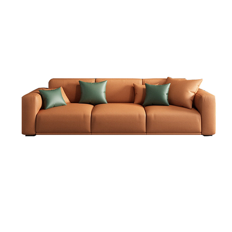 Modern Square Arm Standard Sofa Solid Wood Settee for Living Room