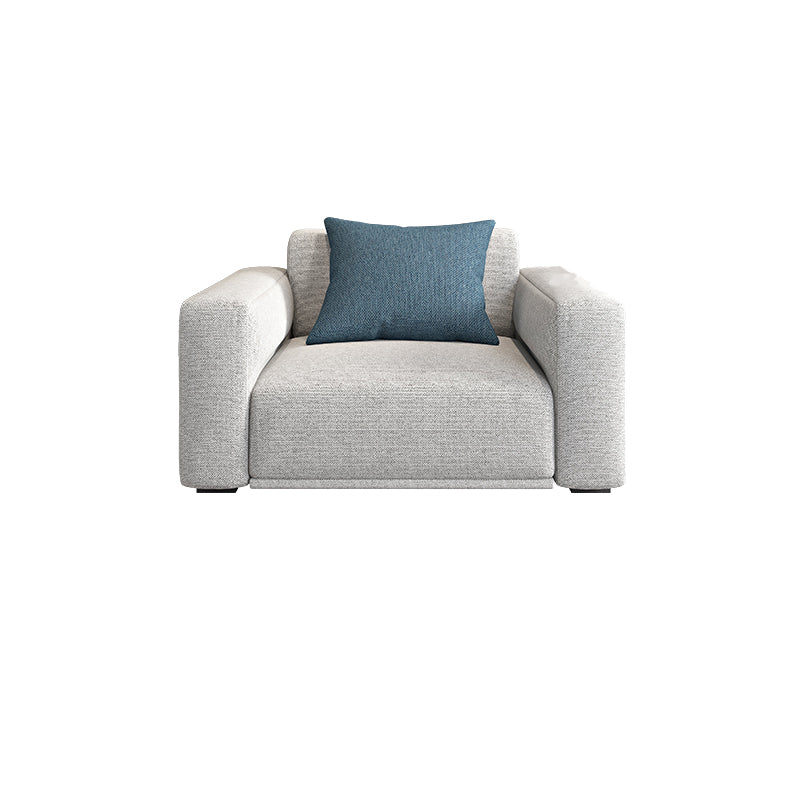 Modern Square Arm Standard Sofa Solid Wood Settee for Living Room