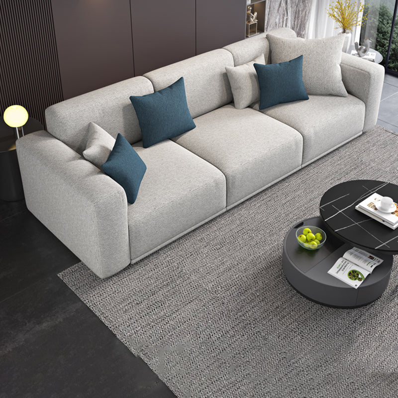Modern Square Arm Standard Sofa Solid Wood Settee for Living Room