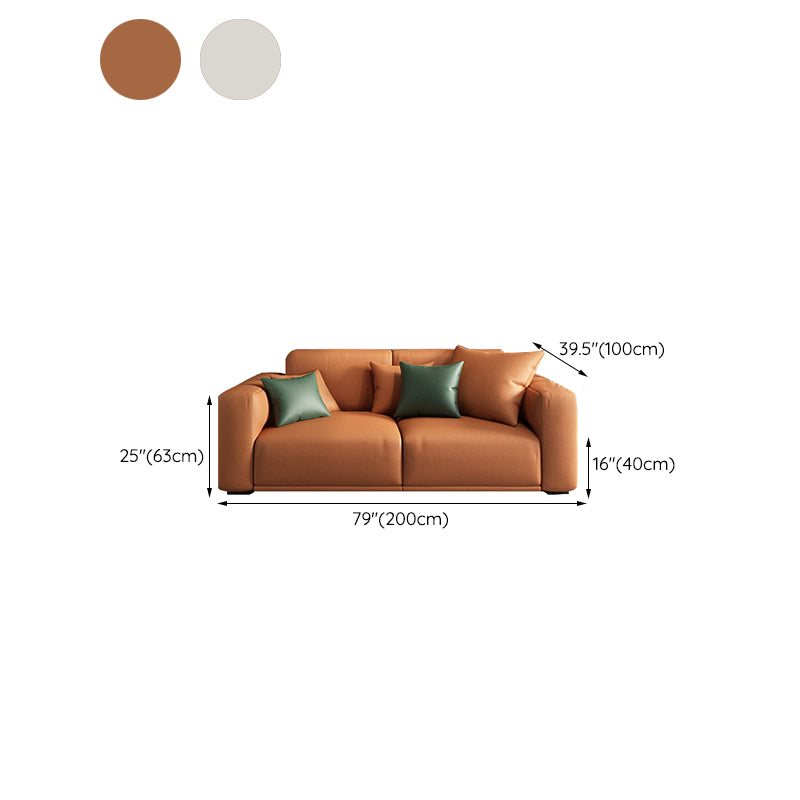 Modern Square Arm Standard Sofa Solid Wood Settee for Living Room