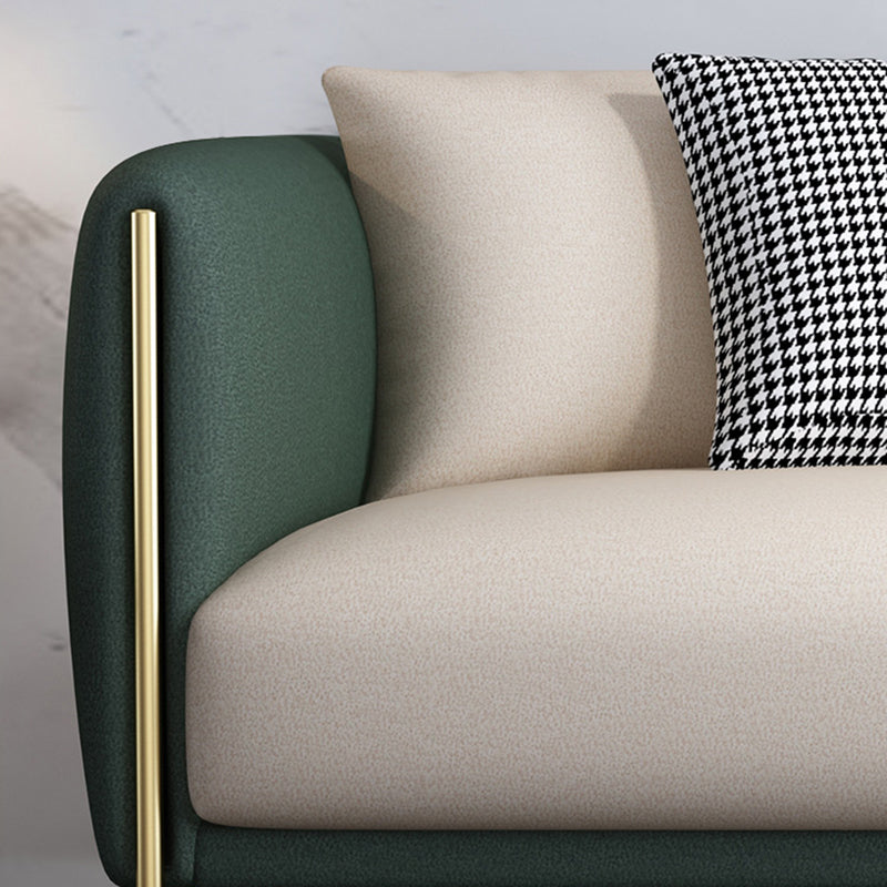 Glam Hair Pin Legs Seating Tuxedo Arm Settee for Living Room