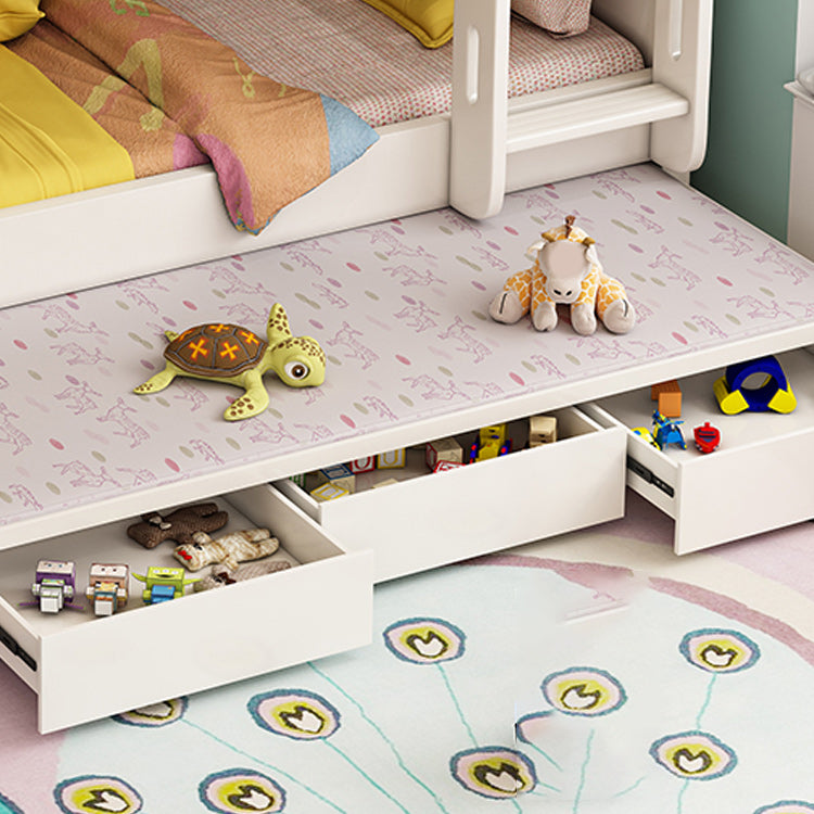 Wood Mattress Included Bunk Bed Solid Color Rectangular Bunk Bed