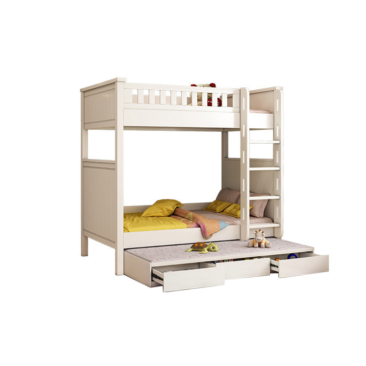 Wood Mattress Included Bunk Bed Solid Color Rectangular Bunk Bed