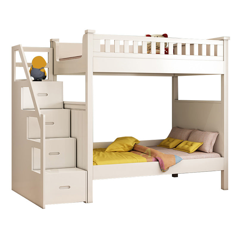 Wood Mattress Included Bunk Bed Solid Color Rectangular Bunk Bed