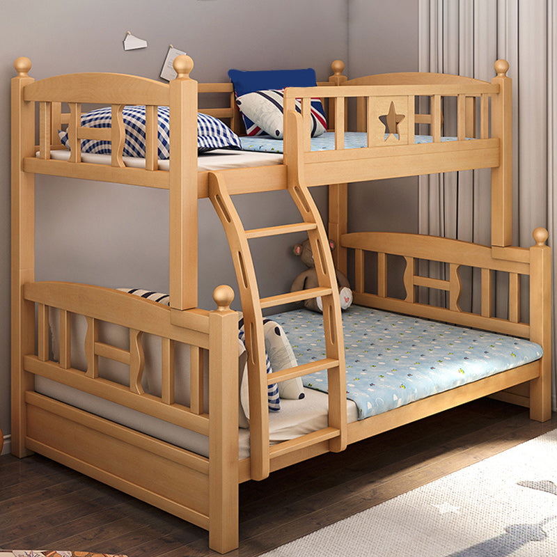Natural Beech Bunk Bed Modern Bedroom Bunk Bed with Footboard