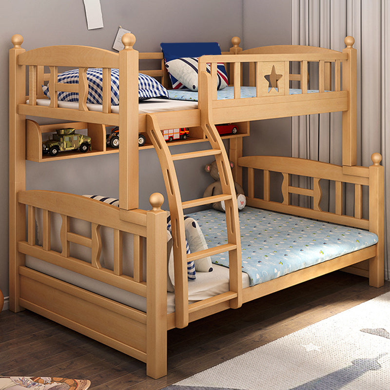 Natural Beech Bunk Bed Modern Bedroom Bunk Bed with Footboard