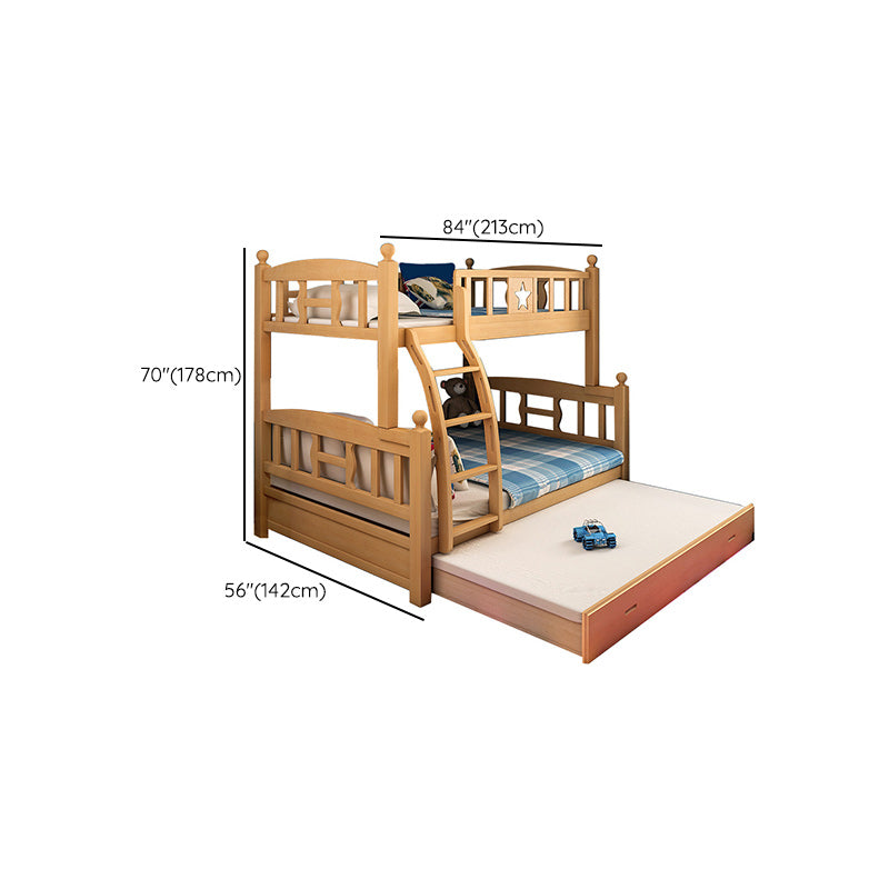 Natural Beech Bunk Bed Modern Bedroom Bunk Bed with Footboard