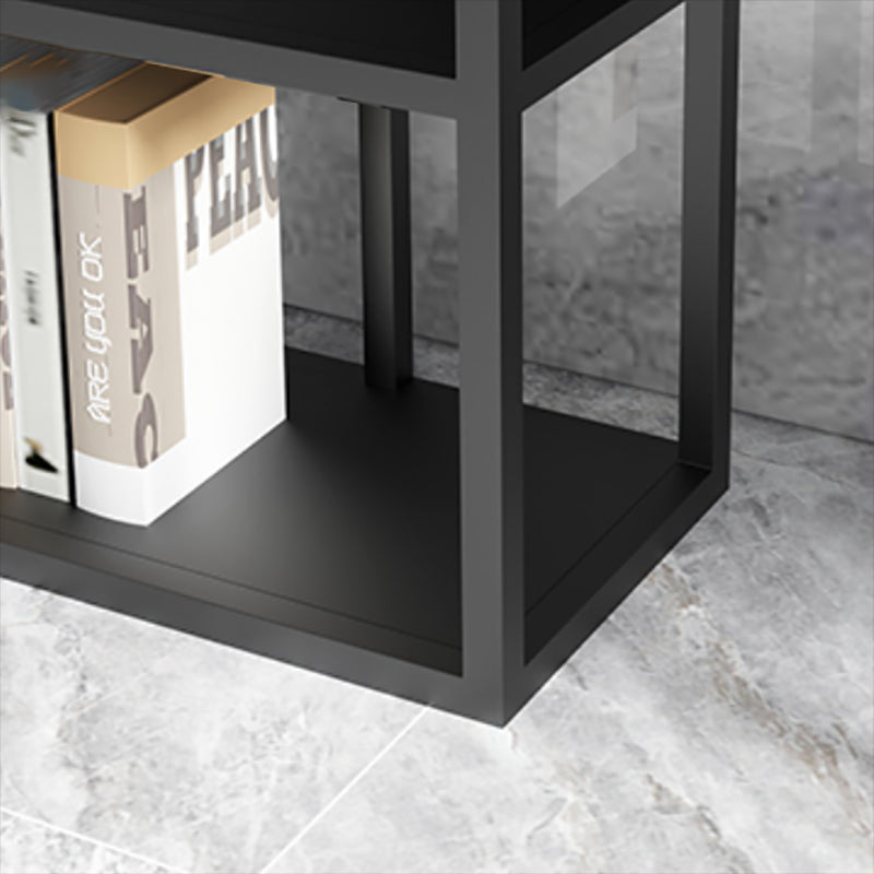 Industrial Metal Bookshelf Standard Black Open Back Bookcase with Shelves