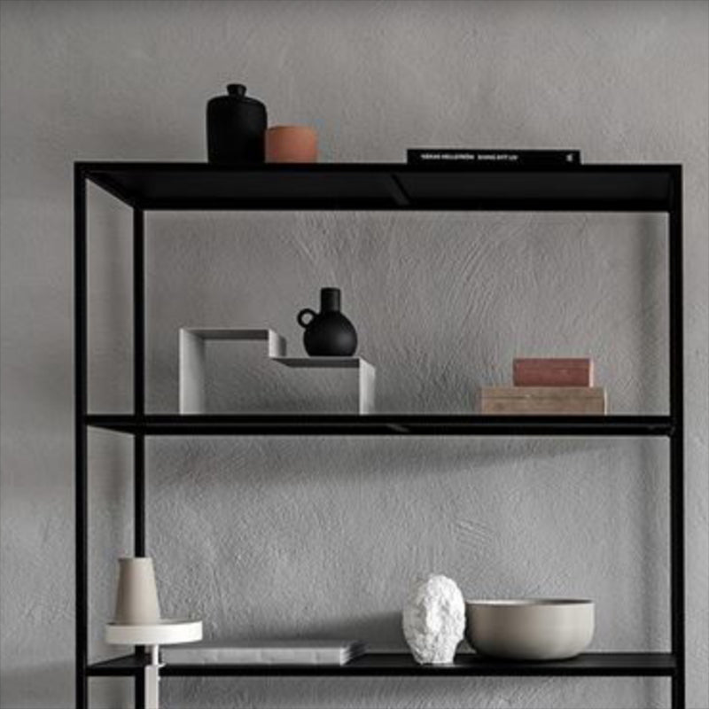 Industrial Metal Bookshelf Etagere Open Back Bookcase with Shelves