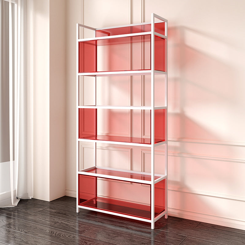Open Back Standard Bookshelf Modern Style Acrylic Bookcase with Shelves