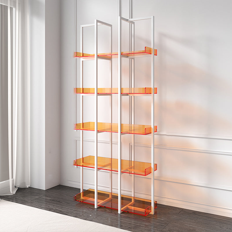 Open Back Standard Bookshelf Modern Style Acrylic Bookcase with Shelves