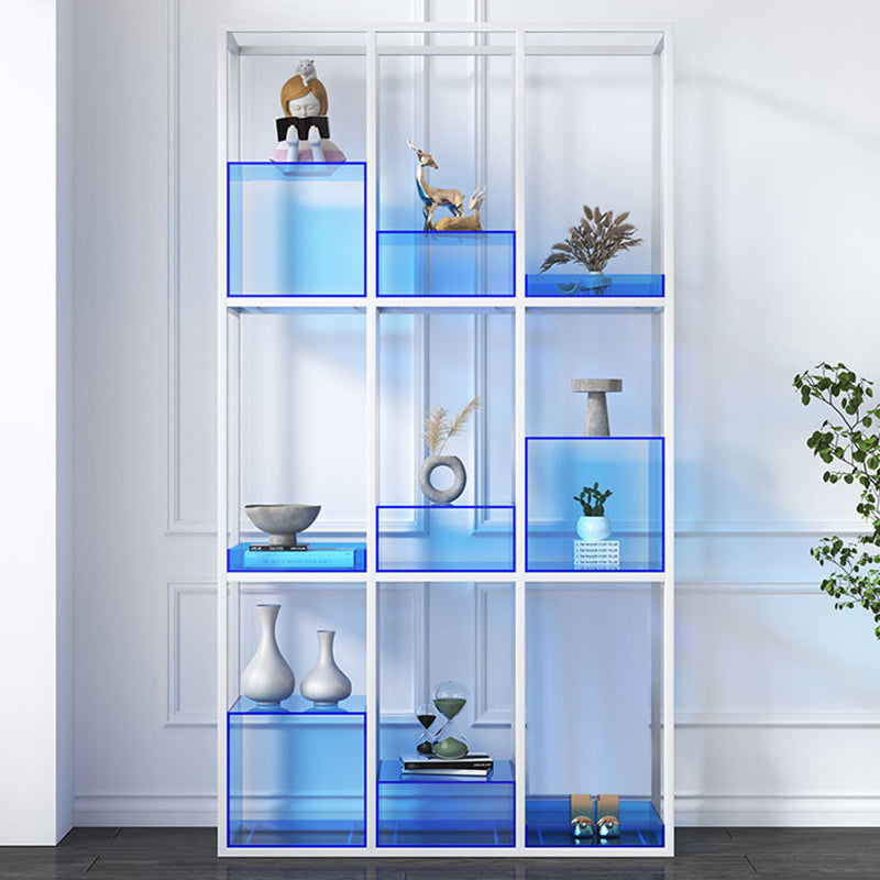 Open Back Standard Bookshelf Modern Style Acrylic Bookcase with Shelves