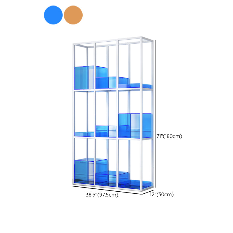 Open Back Standard Bookshelf Modern Style Acrylic Bookcase with Shelves