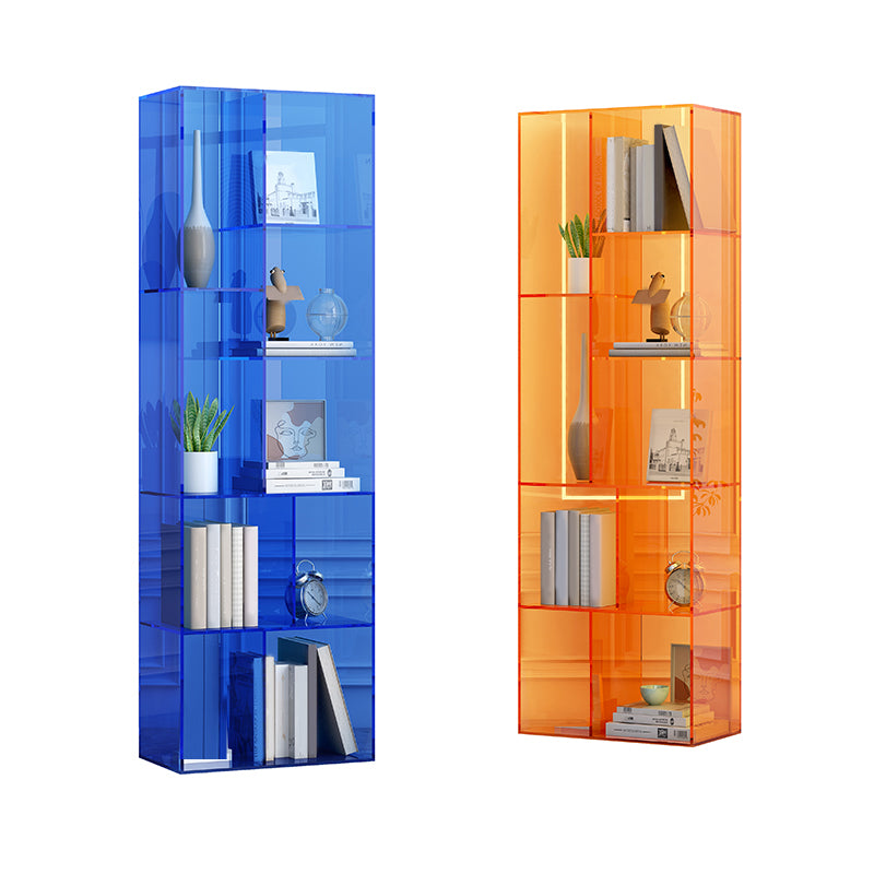 Standard Closed Back Bookshelf Modern Style Acrylic Bookcase
