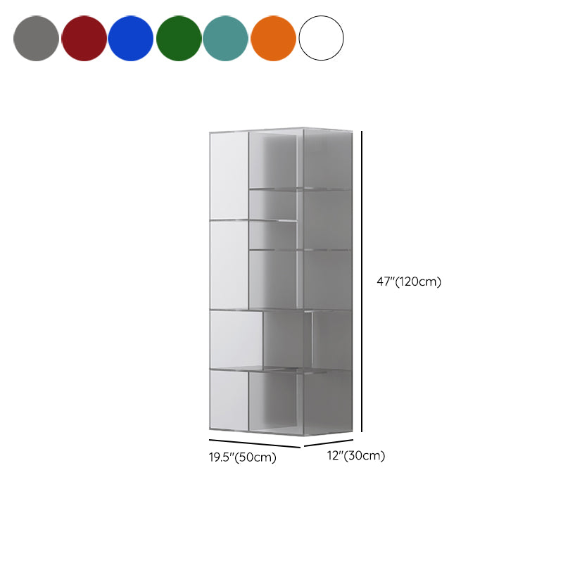 Standard Closed Back Bookshelf Modern Style Acrylic Bookcase