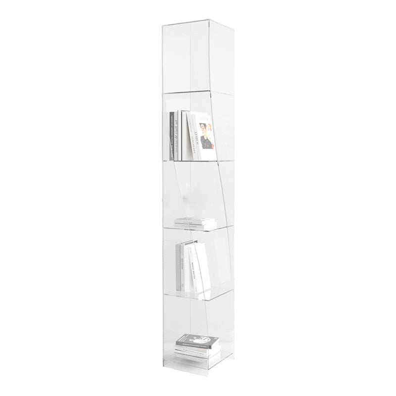 Modern Style Closed Back Bookcase Standard Acrylic Bookshelf with Shelves