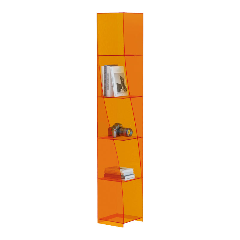 Modern Style Closed Back Bookcase Standard Acrylic Bookshelf with Shelves