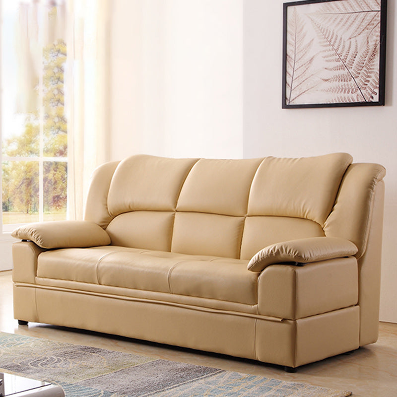 Glam Leather Pillow Top Arms Sleeper Sofa Biscuit Back Upholstered Sofa Bed